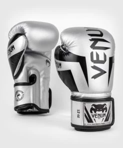 Venum Elite Boxing Gloves -Boxing Equip Shop 3cb42ad44427c77af52e2c99e7f66b0a420a3c14 bg elite silver black 1