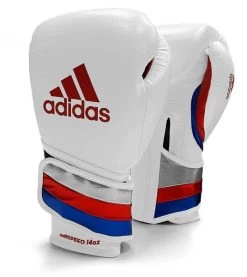 Adidas AdiSpeed Boxing Gloves - Velcro -Boxing Equip Shop adispeed velcro white red blue 4