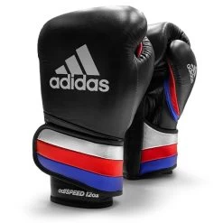 Adidas AdiSpeed Boxing Gloves - Velcro -Boxing Equip Shop adispeed velcro blackredblue