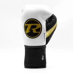 Ringside Pro Contest Alpha Boxing Gloves -Boxing Equip Shop alpha fight glove white black gold 1