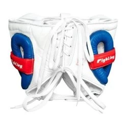 Fighting Freedom Leather Sparring Headguard -Boxing Equip Shop flshg2 wh 3