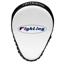 Fighting Sports Tri-Tech Curved Boxing Mitts -Boxing Equip Shop fsppm wh bk 2 1