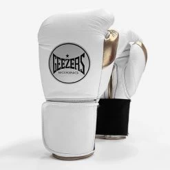 Geezers Halo Training/Sparring Boxing Gloves - Velcro -Boxing Equip Shop g160whitegold 3