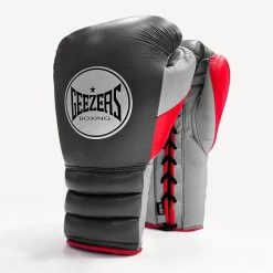 Geezers Halo Training/Sparring Boxing Gloves - Lace -Boxing Equip Shop halo live images lace dark grey red