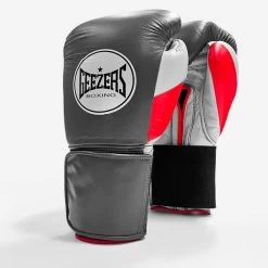 Geezers Halo Training/Sparring Boxing Gloves - Velcro -Boxing Equip Shop halo live images velcro grey red