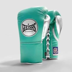 Geezers Elite Pro Fight Gloves - Special Edition 23 Geezers Elite Pro Fight Gloves - Special Edition -Boxing Equip Shop mint green silver
