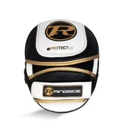 Ringside Protect G1 Focus Pads -Boxing Equip Shop protect g1 focus white black gold back