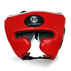 Ringside Pro Fitness Headguard -Boxing Equip Shop pu head front red 2