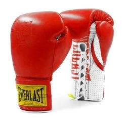 Everlast 1910 Classic Sparring Boxing Gloves - Lace -Boxing Equip Shop red 4