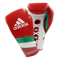 Adidas AdiSpeed Boxing Gloves - Lace 17 Adidas AdiSpeed Boxing Gloves - Lace -Boxing Equip Shop red green lace