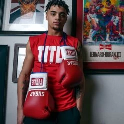 TITLE Boxing Sugar Ray Leonard Signature Leather Sparring Gloves -Boxing Equip Shop tb165 9