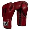 TITLE Boxing Blood Red Leather Sparring Gloves - Lace