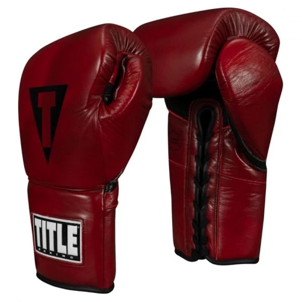TITLE Boxing Blood Red Leather Sparring Gloves - Lace 1 TITLE Boxing Blood Red Leather Sparring Gloves - Lace