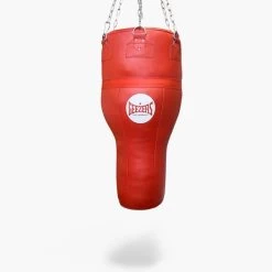 Geezers Elite Pro Impact Leather Angle Punch Bag -Boxing Equip Shop traditional angle red