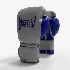 Geezers Hammer Training/Spar Boxing Gloves 2.0 - Velcro -Boxing Equip Shop velcro grey blue