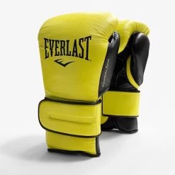 Everlast Powerlock2 Pro Training Boxing Gloves - Hook & Loop -Boxing Equip Shop velcro yellow