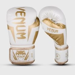 Venum Elite Boxing Gloves -Boxing Equip Shop venum elite white gold 1